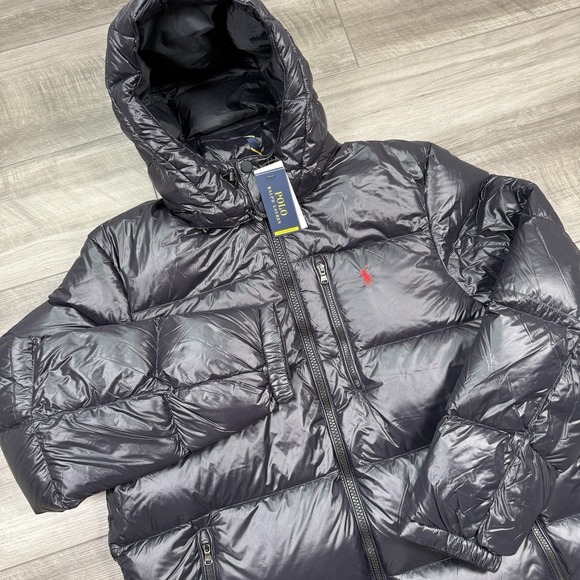 Polo Ralph Lauren Men's The Gorham Glossed Down Puffer Jacket Black Size XXL NEW - Picture 1 of 13